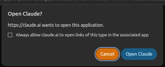 Browser prompt to reopen Claude Desktop after authorization